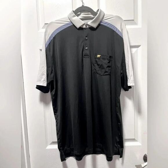 Jack Nicklaus Golf Polo Size large Black Blue and White - Picture 1 of 6